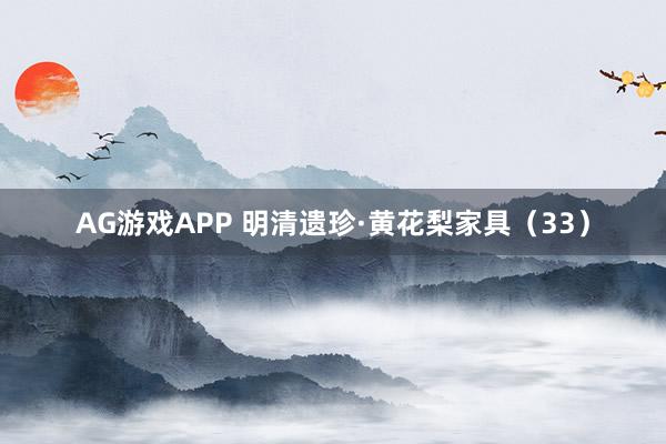 AG游戏APP 明清遗珍·黄花梨家具（33）