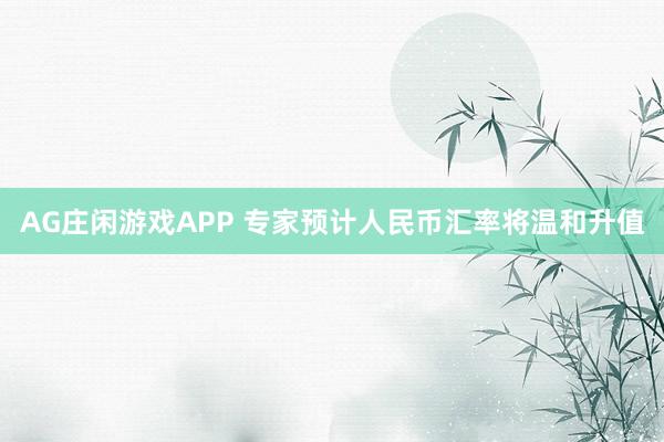 AG庄闲游戏APP 专家预计人民币汇率将温和升值