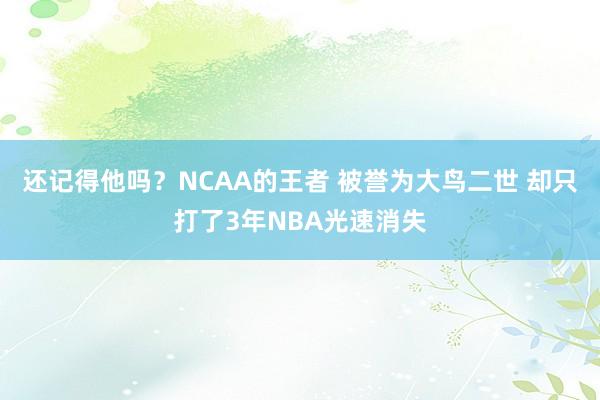 还记得他吗？NCAA的王者 被誉为大鸟二世 却只打了3年NBA光速消失