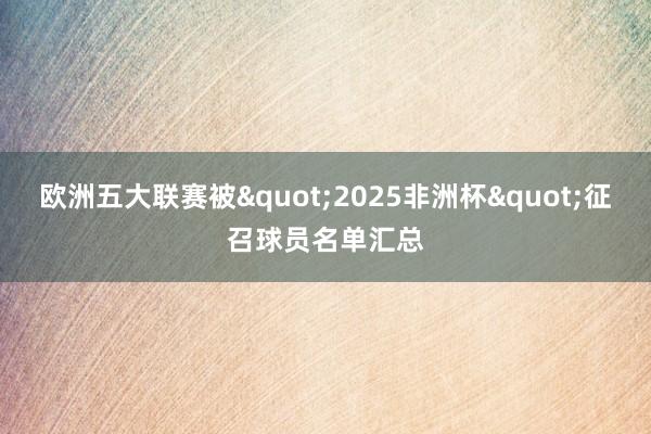 欧洲五大联赛被"2025非洲杯"征召球员名单汇总