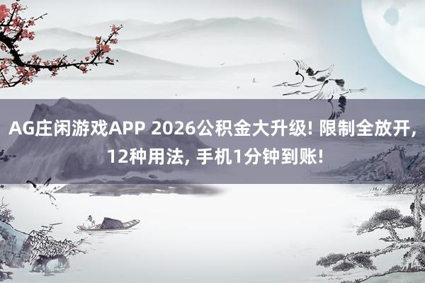 AG庄闲游戏APP 2026公积金大升级! 限制全放开， 12种用法， 手机1分钟到账!