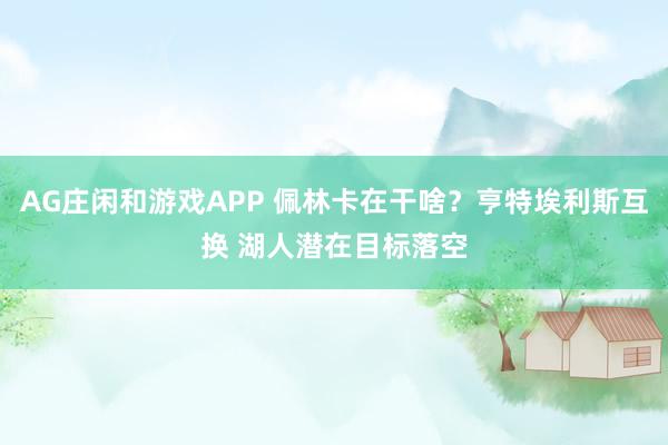 AG庄闲和游戏APP 佩林卡在干啥?亨特埃利斯互换 湖人潜在目标落空
