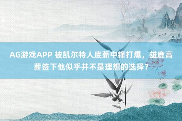 AG游戏APP 被凯尔特人底薪中锋打爆，雄鹿高薪签下他似乎并不是理想的选择？