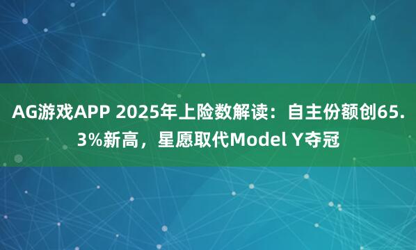AG游戏APP 2025年上险数解读:自主份额创65.3%新高,星愿取代Model Y夺冠
